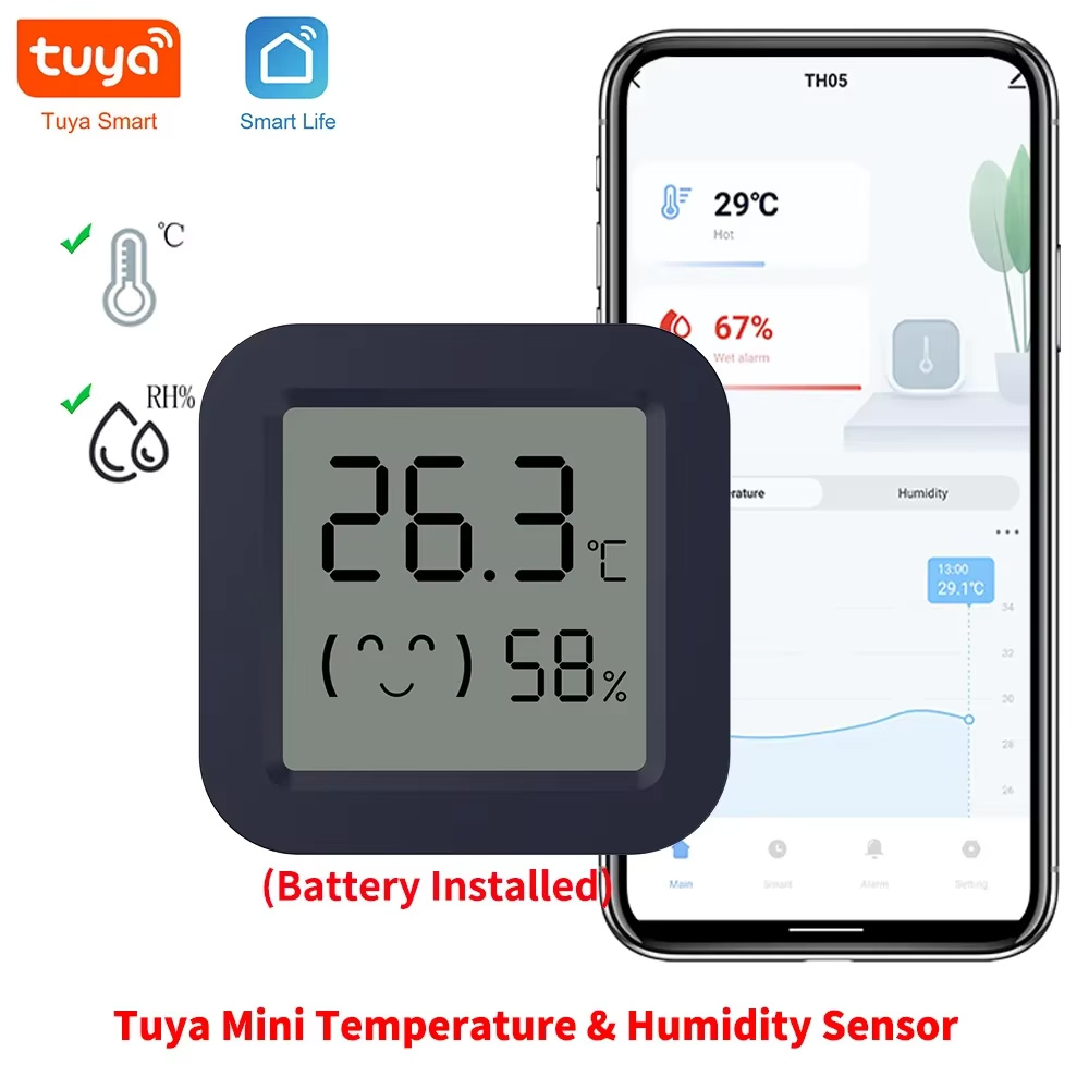 Tuya Smart - Мини-умный термометр-гигрометр, датчик температуры и влажности,
