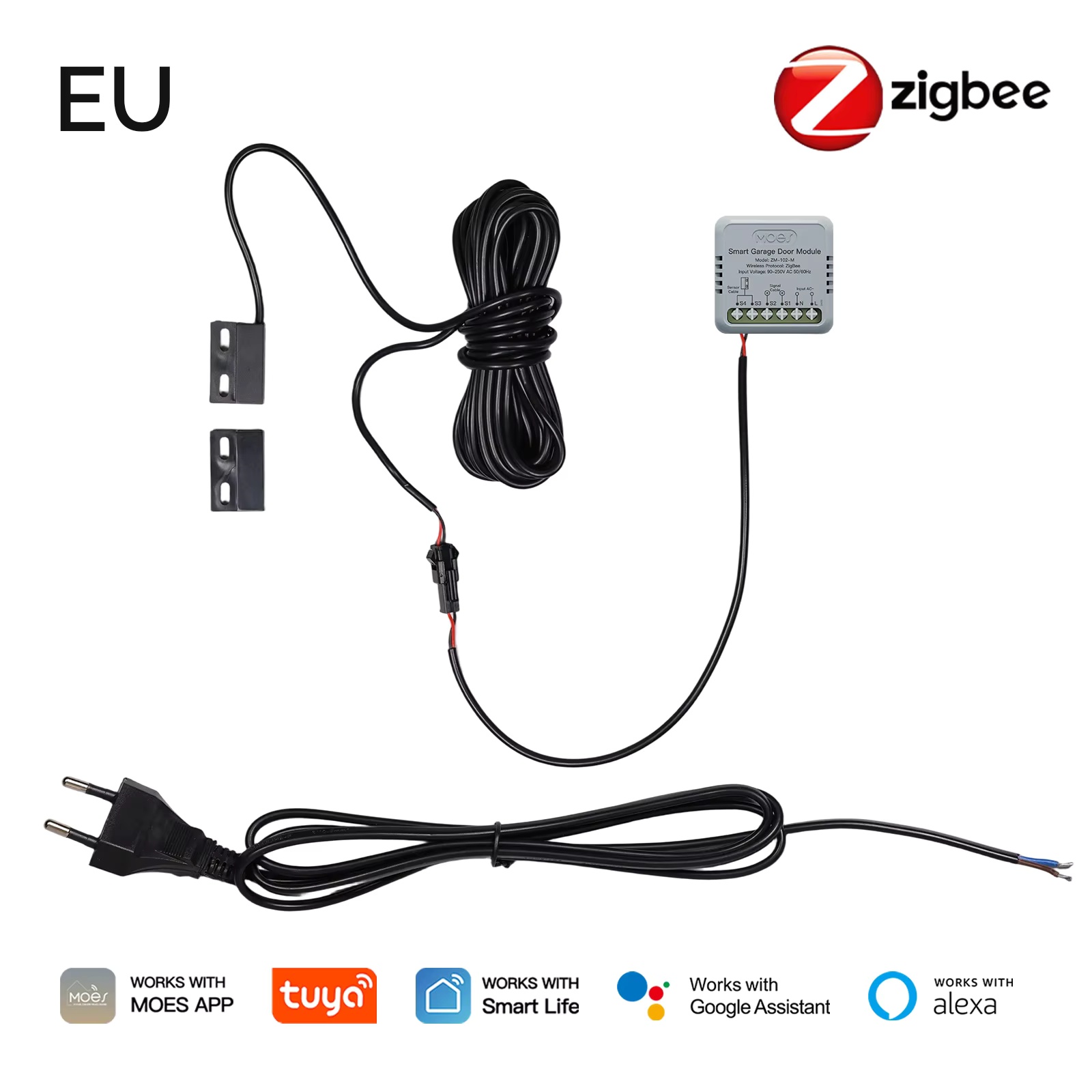 Home Assistant Tuya - Модуль управления гаражными воротами MOES Zigbee,