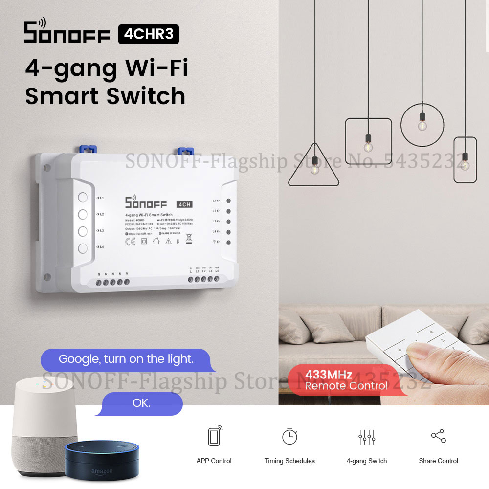 Itead SONOFF 4CH R2 Wi-Fi Бесп – обзор и цена Sonoff